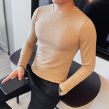 T6802-特P35男士打底衫长袖紧身t恤修身潮流纯色圆领体恤，男装T恤，电商B333