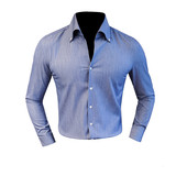 9889-P75男士衬衫长袖修身商务休闲衬衣牛仔蓝衬衫，男装衬衫，电商B333