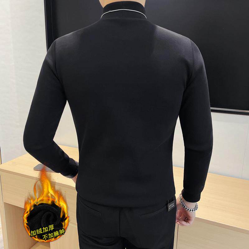 7920-P55加绒打底衫男士冬季新款半高领长袖T恤,男装T恤,电商B333