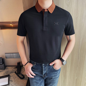 6065-P46 短袖Polo衫男士夏季新款简约刺绣高端体恤图片