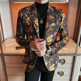 X1061-P148西装外套男士2025新款春秋小碎花韩版修身免烫小西服男，男装西服套装，电商B333