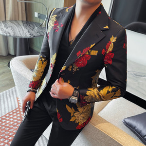 XF1077-P155 男士西服外套时尚潮流刺绣西装外套西服上衣图片