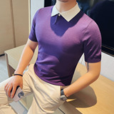 3757-P58短袖polo衫男士夏季高级感商务休闲潮流修身翻领半袖t恤，男装T恤，电商B333