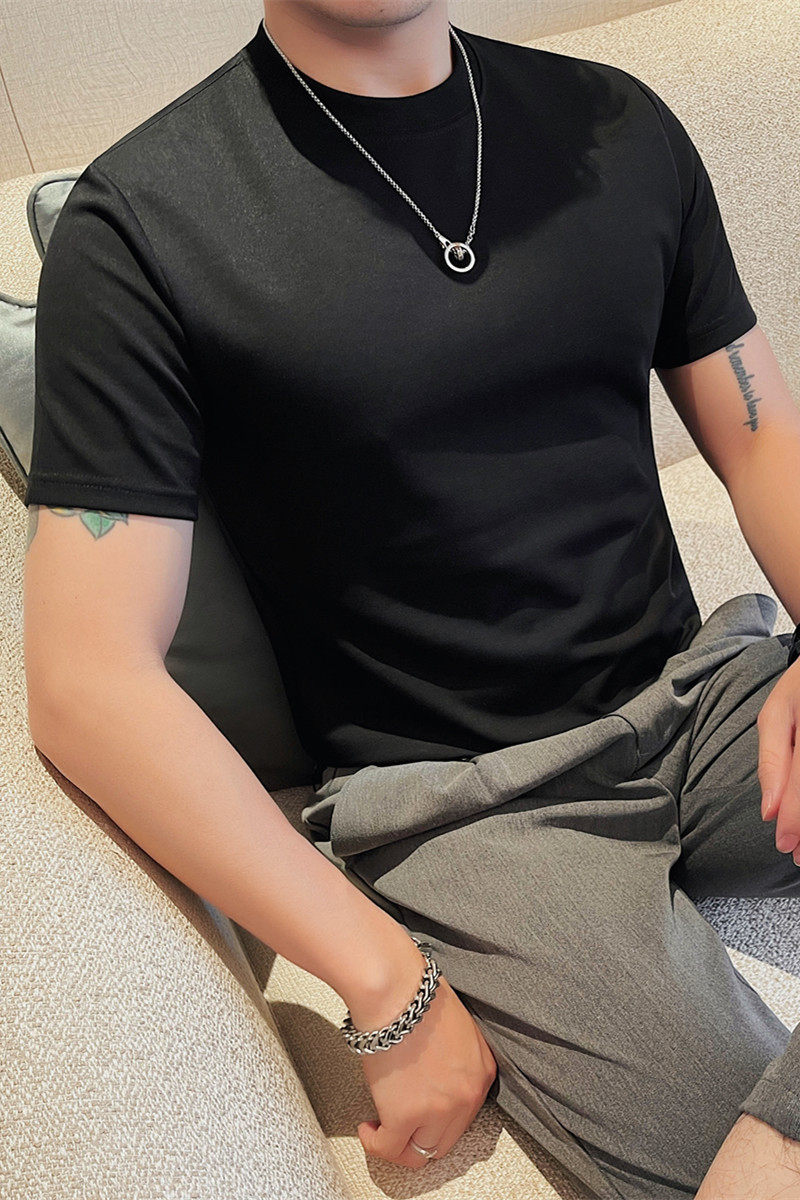 T7863-P48圆领短袖体恤男士纯色百搭打底衫潮流型男修身T恤,男装T恤,电商B333