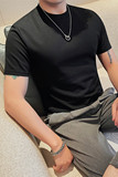 T7863-P48圆领短袖体恤男士纯色百搭打底衫潮流型男修身T恤，男装T恤，电商B333