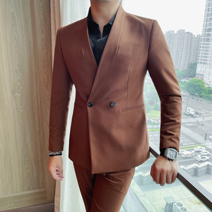 XF1081-P155 青果领绅士西服男套装晚宴聚会正装礼服结婚商务西装图片