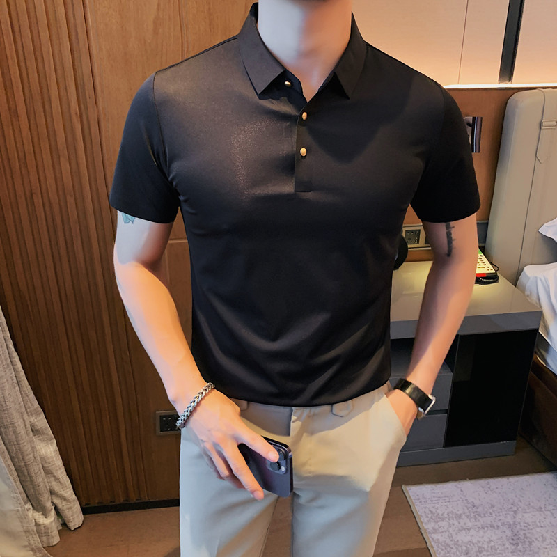PL8068-P55 男士短袖polo衫夏季修身潮流休闲半袖翻领冰丝无痕t恤图片