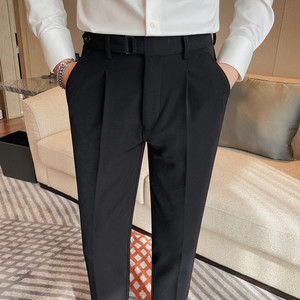 2335-P98 纯色西装长裤男士商务休闲百搭西裤 小脚裤图片