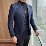 23720-P165刺绣牛仔西装男士长袖西装外套新款商务休闲西服上衣，男装西服套装，电商B333