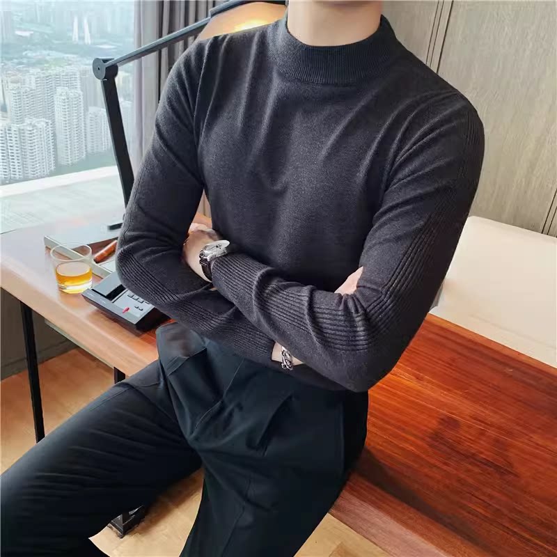 老款继续做MZ11-特P45半高领毛衣男士秋冬新款韩版修身针织衫中领,男装针织衫/毛衣,电商B333