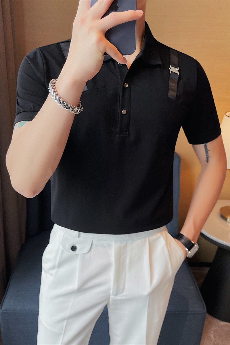 PL18-P78男士短袖polo衫夏季修身潮流休闲半袖翻领t恤,男装T恤,电商B333