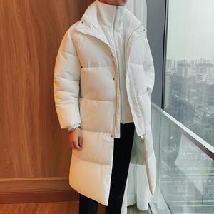 M23062-P223 冬季长款纯色加厚立领保暖棉服 拉链款棉衣图片