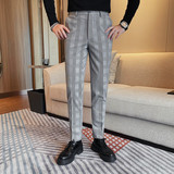 XK388-P88千鸟格男式垂感西裤西装裤商务正装休闲长裤男士裤子，男装西服套装，电商B333