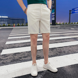 K2323-P58 男士五分裤夏季潮流休闲裤子格子短裤中裤西裤图片
