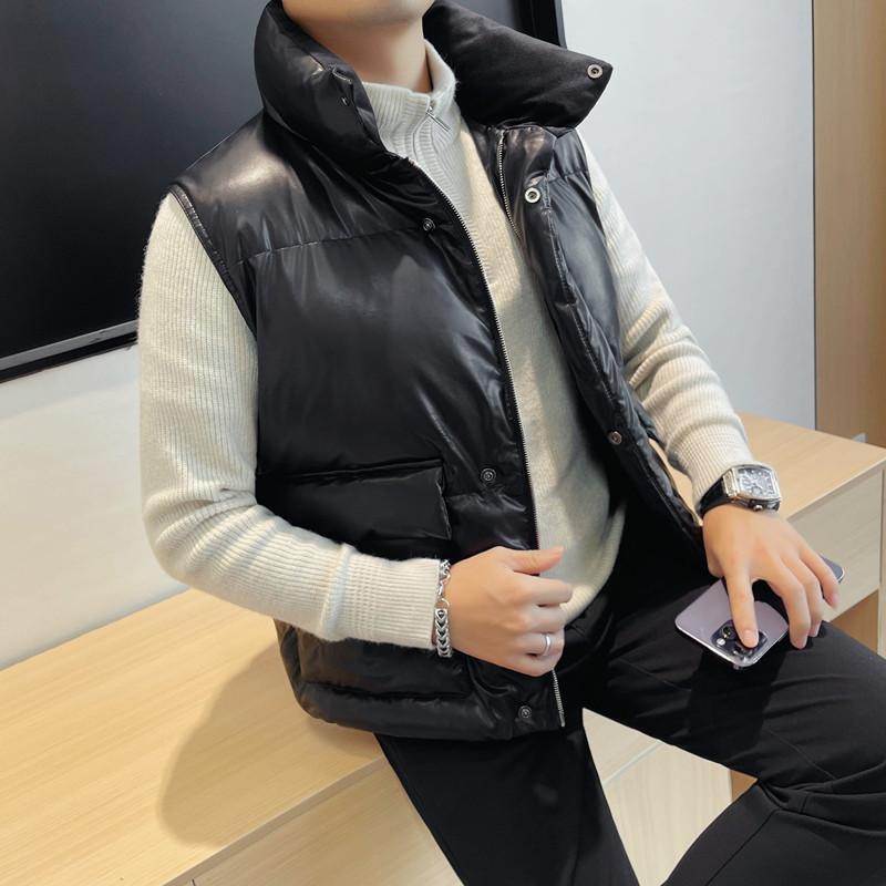 23101-P183棉马甲男士秋冬新款大口袋高品质PU皮马甲,男装背心/马甲,电商B333