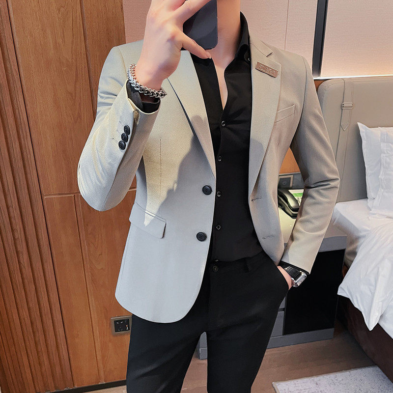 23575-P155西装外套男士单件西服上衣修身潮流帅气休闲单西单排扣,男装西服套装,电商B333