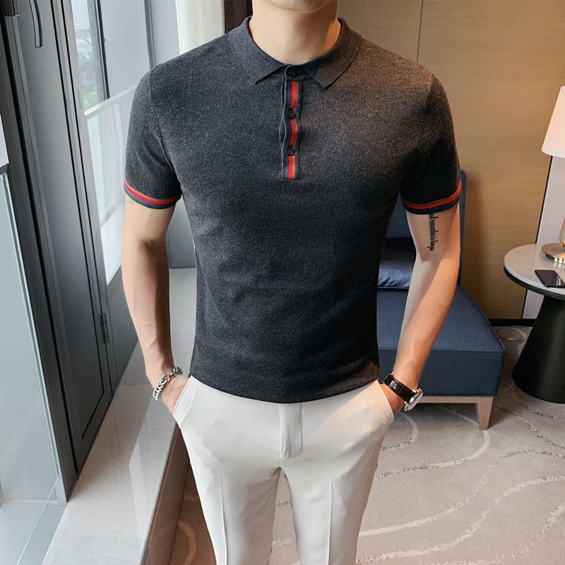 1205-P55夏季型男纯色短袖翻领潮流休闲POLO衫 现货图片