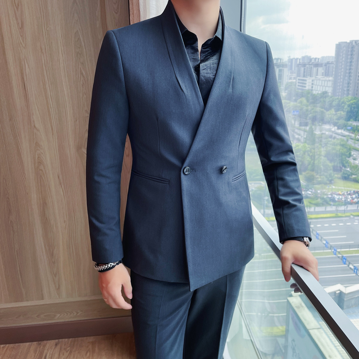XF1081-P155青果领绅士西服男套装晚宴聚会正装礼服结婚商务西装,男装西服,电商B333