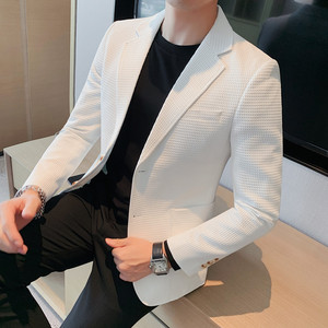 X23517-P140 华夫格西装外套男士秋冬新款单排两粒扣西服图片