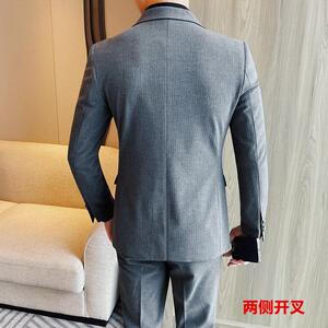XF1068-P155 双排扣西装男士秋冬新款条纹单西 西服外套图片