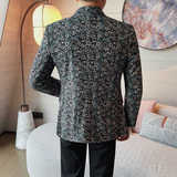 X1062-P148男士时尚百搭微弹舒适印花青年秋冬装休闲上衣西服，男装西服，电商B333