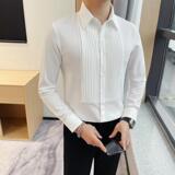 7181-P73长袖衬衫男士秋冬新款纯色百搭休闲衬衣，男装衬衫，电商B333