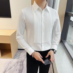 7181-P73 长袖衬衫男士秋冬新款纯色百搭休闲衬衣图片