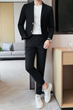 TZ517-P210华夫格西装两件套男士秋冬长裤休闲套装西服套装，男装西服套装，电商B333