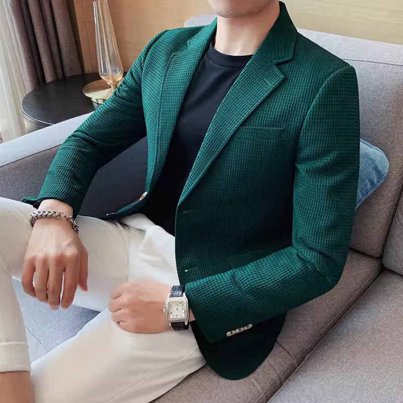 老款继续做X23517-P140华夫格西装外套男士秋冬新款单排两粒扣,男装西服套装,电商B333