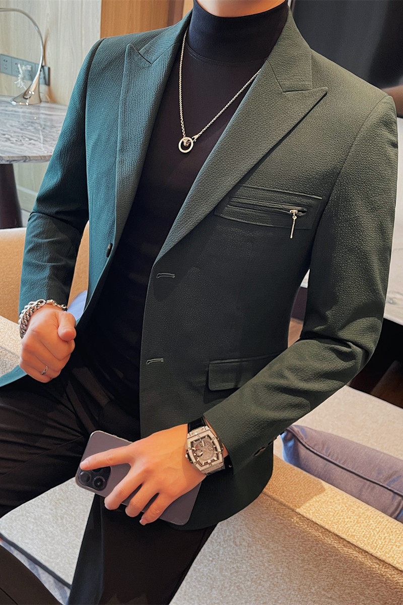 XF1049-P165两粒单排扣西装外套男士双开叉西服单西,男装西服,电商B333