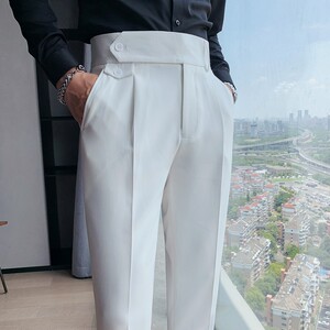 XK03-P78男士英伦商务休闲修身纯色西裤韩版时尚百搭直筒裤子,秋季搭配如何做到一衣多穿图片