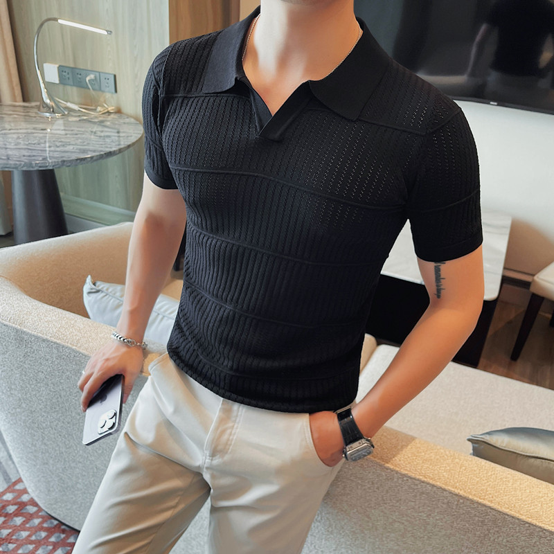PL7706-P53 短袖POLO衫男士夏季新款镂空翻领半袖T恤图片