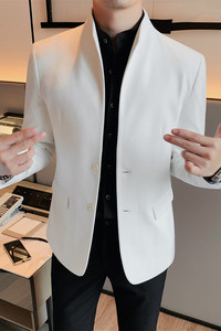 XF1036-P145 男士小西装外套秋季单件修身潮流休闲西服中山装图片
