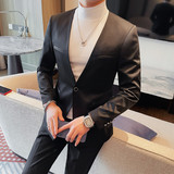 XF1048-P155无领西装外套男士单排一粒扣西服单西，男装西服，电商B333