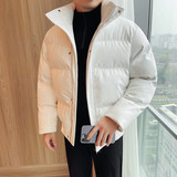 22008-P185亮面棉衣男士冬季加厚仿皮外套面包服新加白色，男装棉衣，电商B333