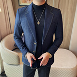 23720-P165刺绣牛仔西装男士长袖西装外套新款商务休闲西服上衣，男装西服套装，电商B333