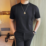 7519-P48男士夏季新款休闲短袖T恤时尚百搭修身半袖圆领体恤，男装T恤，电商B333