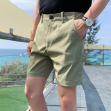 K81-P35夏季男生潮流休闲纯色直筒西裤短裤白色四分中裤，男装牛仔裤，电商B333