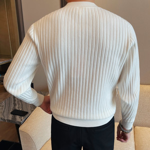 3786-P78 男士厚毛衣新款V领修身弹力针织衫上衣打底衫图片