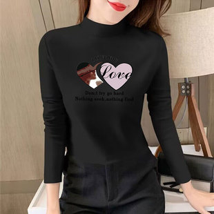 百搭打底衫 秋冬季 显瘦时尚 T恤加厚保暖上衣修身 女德绒半高领长袖