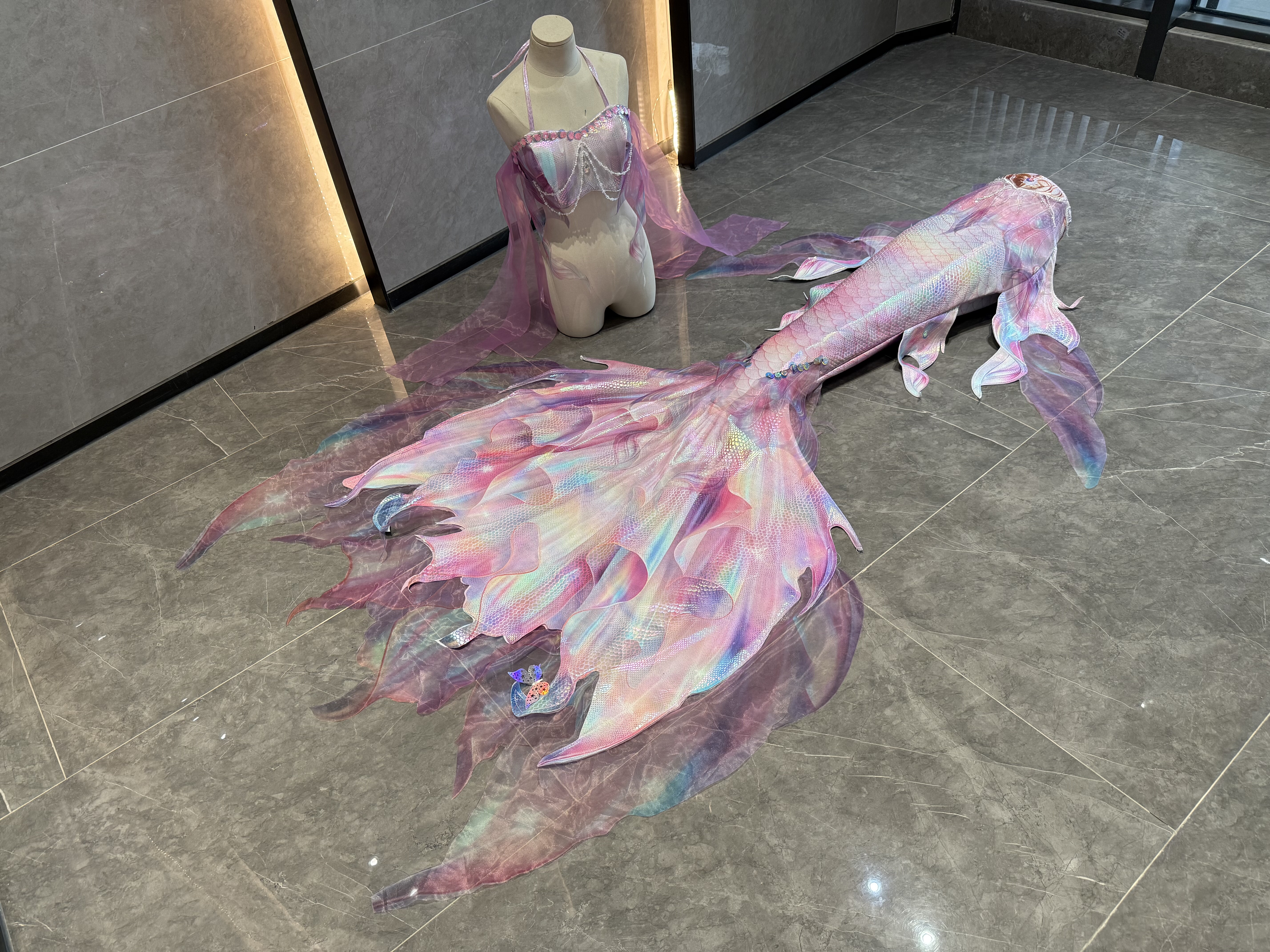 芸儿原创樱花烫金飘纱美人鱼尾巴鱼尾鱼皮海洋馆拍摄表演服泳衣,户外/登山/野营/旅行用品,潜水服,淘宝优惠券,粉丝福利购,淘宝优惠卷