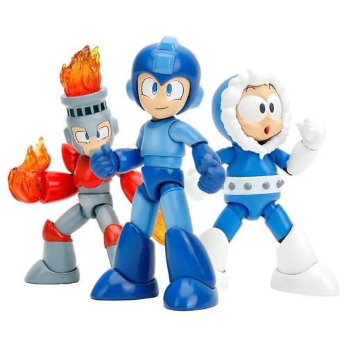 Jada Toys佳达1/12 Mega Man洛克人火焰人冰冻人可动手办人偶