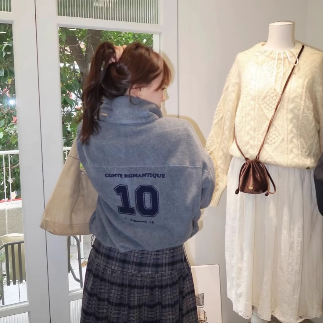 立领拉链十周年限量款摇粒绒外套