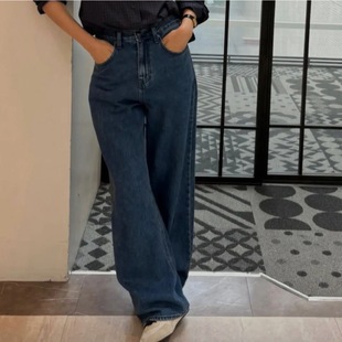 长裤 现货2025秋新韩国东大门th 气质高腰直筒牛仔裤 net韩版 女 Bar