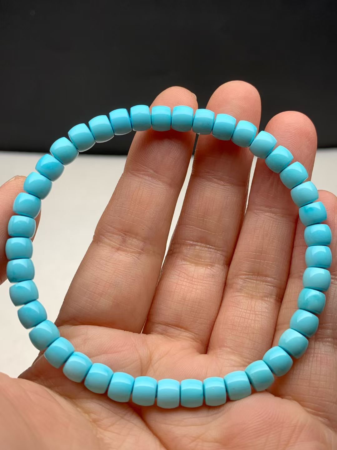 精品原矿高瓷蓝直切手串9.8克