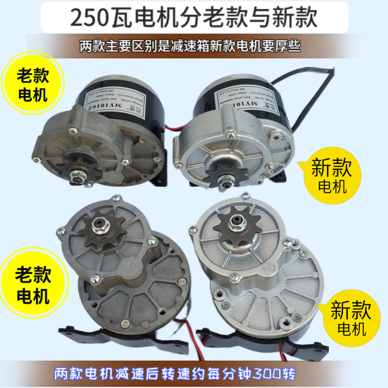 羚鹰直流电动机12V24V250W350W减速有刷电机MY1016Z2尤奈特同款羚