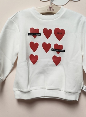 米乐熊童装春秋款女童爱心T恤卫衣1016