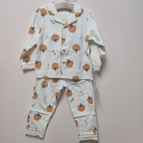 米乐熊童装春秋款小翻领纯棉前开套装居家服睡衣休闲装2349