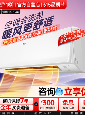 大金空调官方旗舰DAIKIN挂机1P变频省电大1.5匹卧室冷暖静音R336