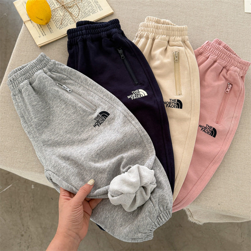 人手一件~品质棒！2026春季男女童纯色字母卫裤宝宝刺绣束脚裤潮,童装/婴儿装/亲子装,儿童运动裤,淘宝优惠券,粉丝福利购,淘宝优惠卷